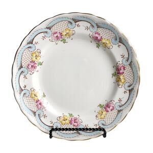 Vintage MCM Avalon Fine English Bone China Floral Dessert Plate Gold Trim C9048